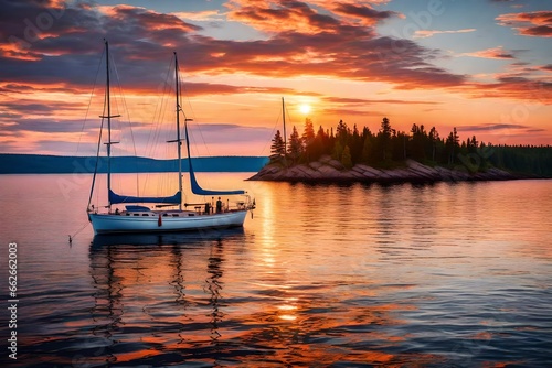 sailboat at sunset