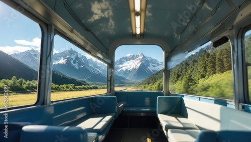 "Train Ride Through Nature's Majesty: A Window to Serenity"