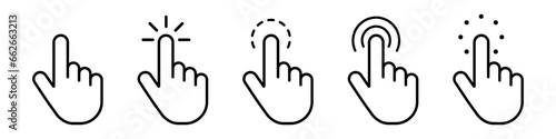 Computer mouse click cursor arrow icons set. Clicking cursor, Vector hand cursors icons click set. Hand icon design. Pointer click icon. Loading icon.Vector illustration EPS 10