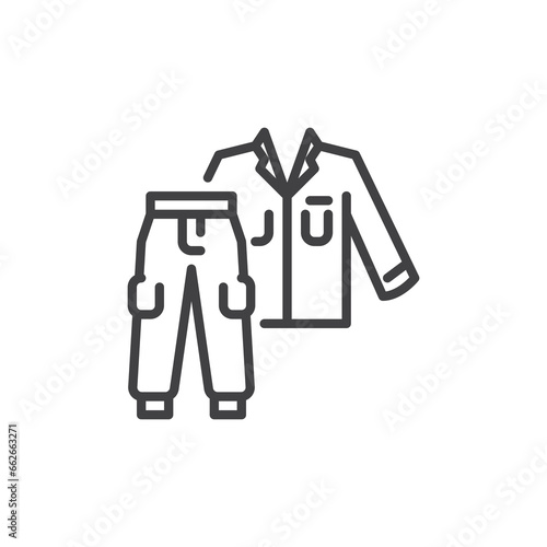 Military uniform line icon