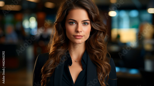 Wallpaper Mural Retrato de mujer profesional con traje. Mujer de negocios de pie en una oficina. Torontodigital.ca