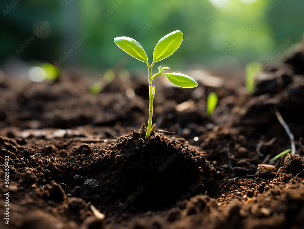 Young Sprout Emerging from Soil Young Sprout Emerging from Soil