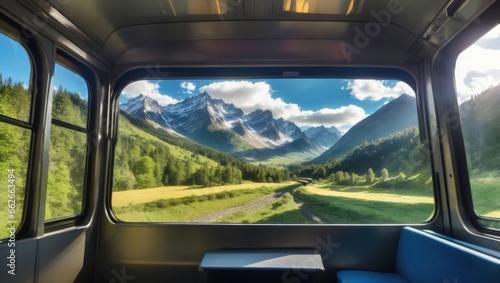"Train Ride Through Nature's Majesty: A Window to Serenity"