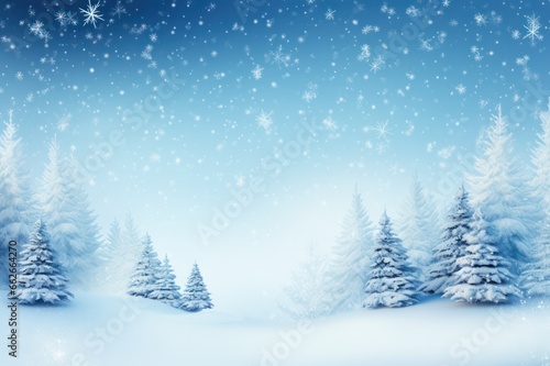 winter landscape with fir trees and snow