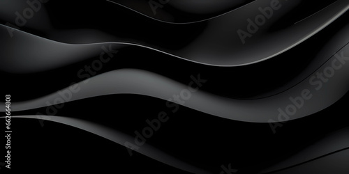 black gradient textures with overlapping wavy layers. abstract background illustration with 3d effect