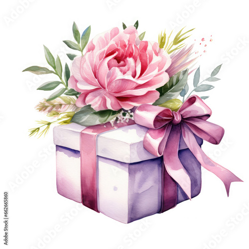 Wallpaper Mural Birthday gift box and rose Illustration, Generative Ai Torontodigital.ca