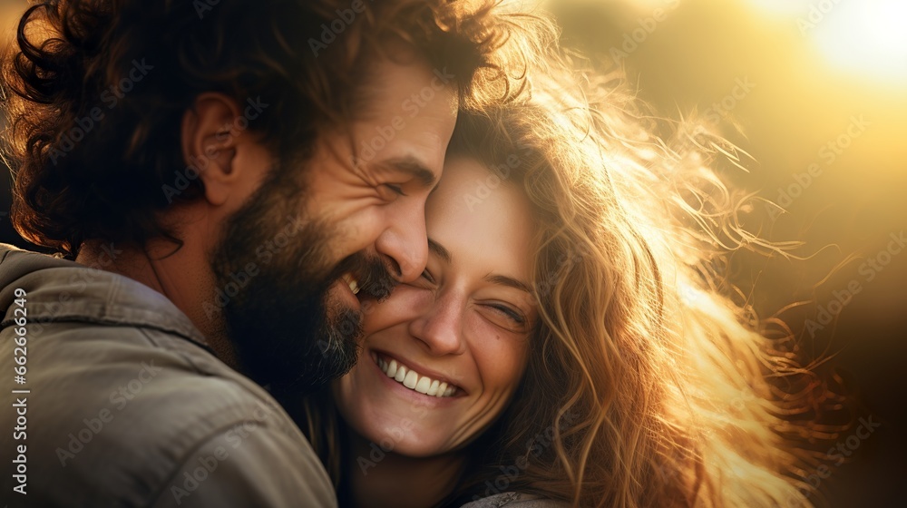 Portrait of a happy couple. Generative AI