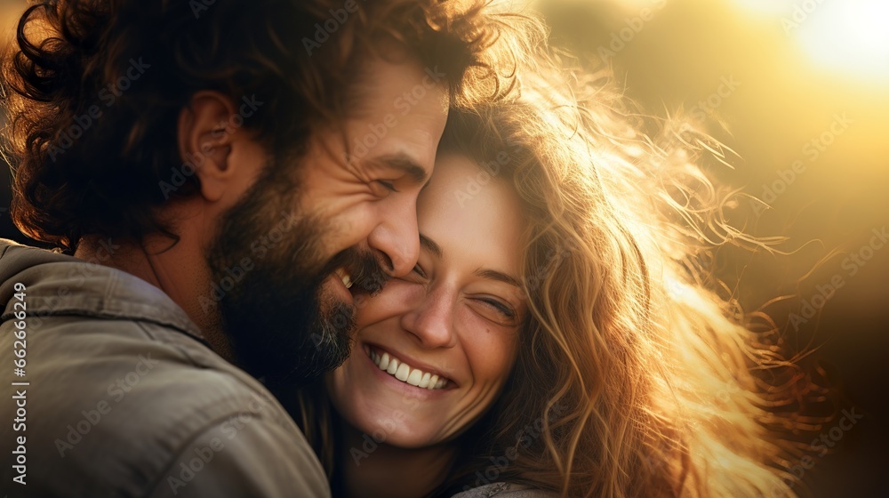 Portrait of a happy couple. Generative AI Portrait of a happy couple. Generative AI
