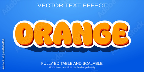 3d text effect orange vector
