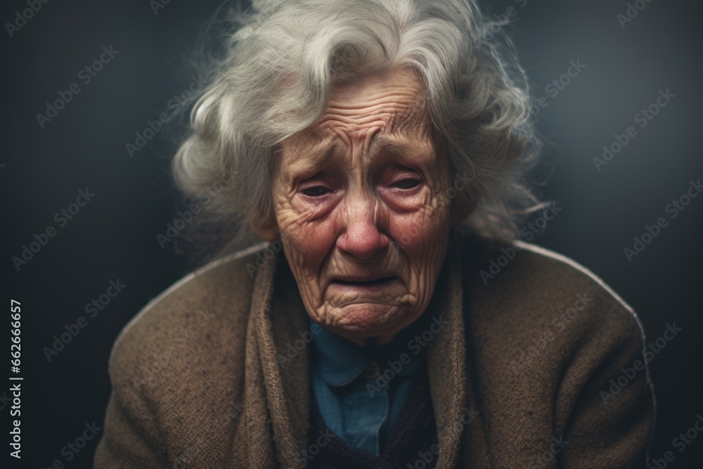 elderly depressed woman head down and crying elderly depressed woman head down and crying