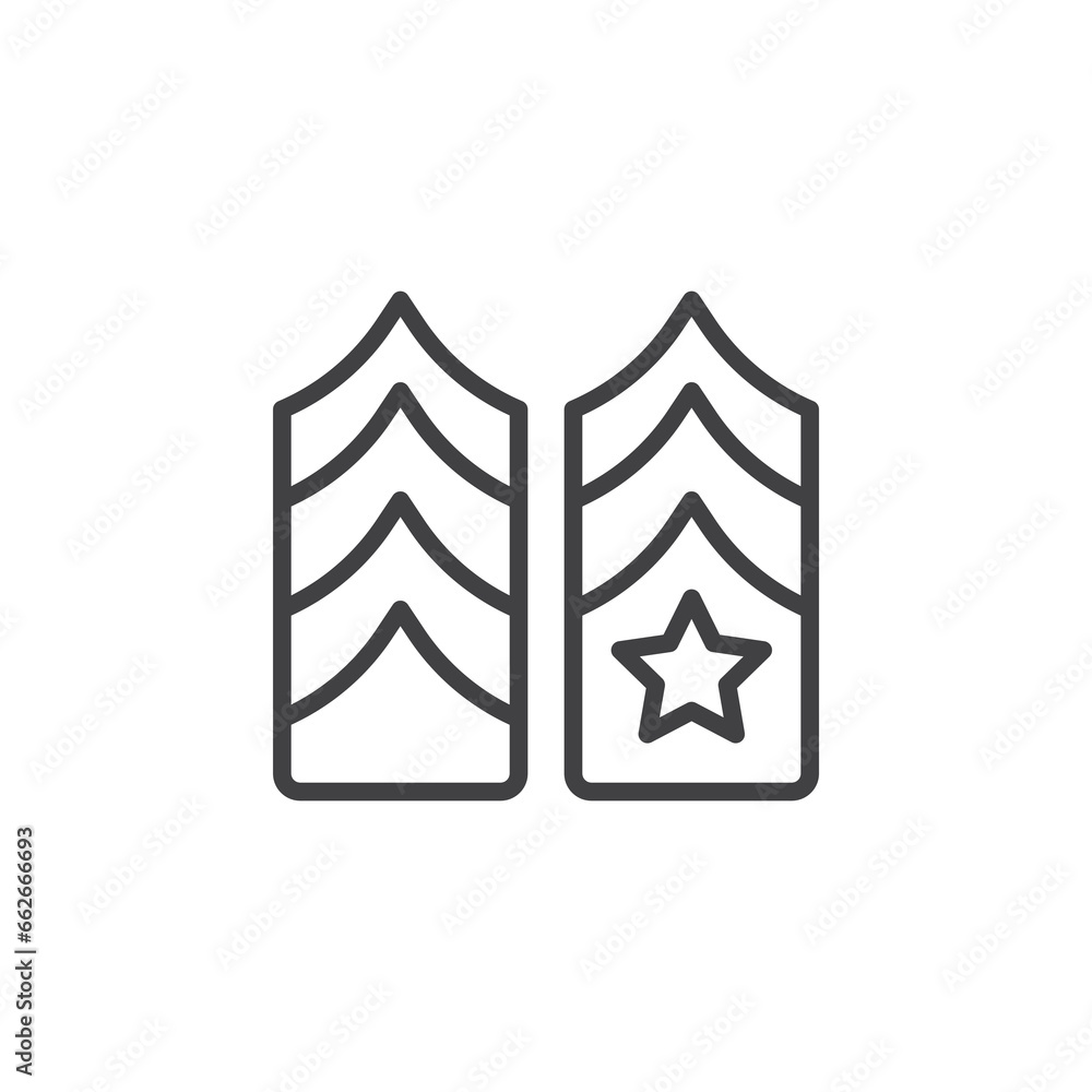 Military Ranks Stripes line icon Military Ranks Stripes line icon