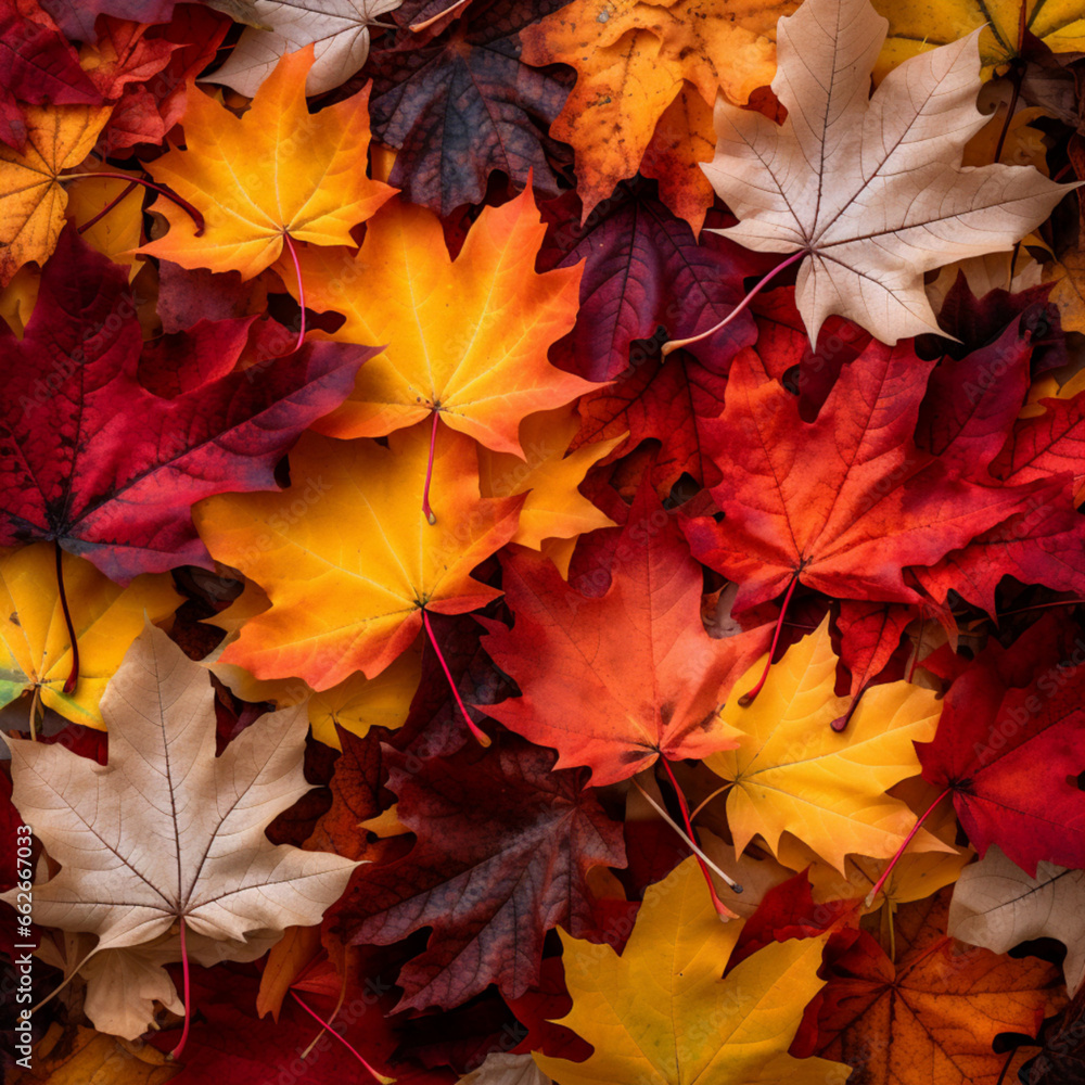 Fototapeta premium autumn leaves background generated by AI