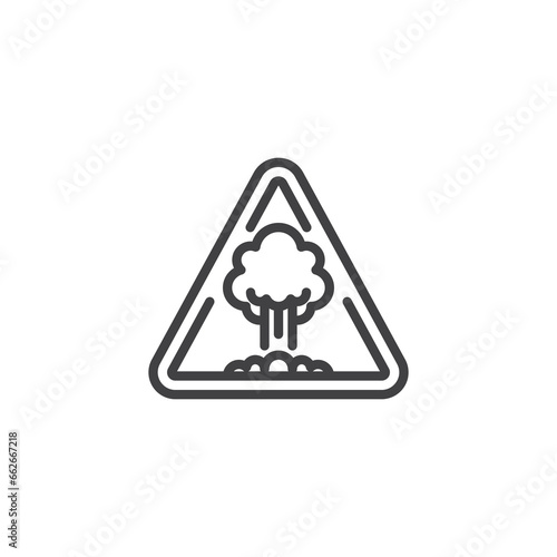 War zone sign line icon