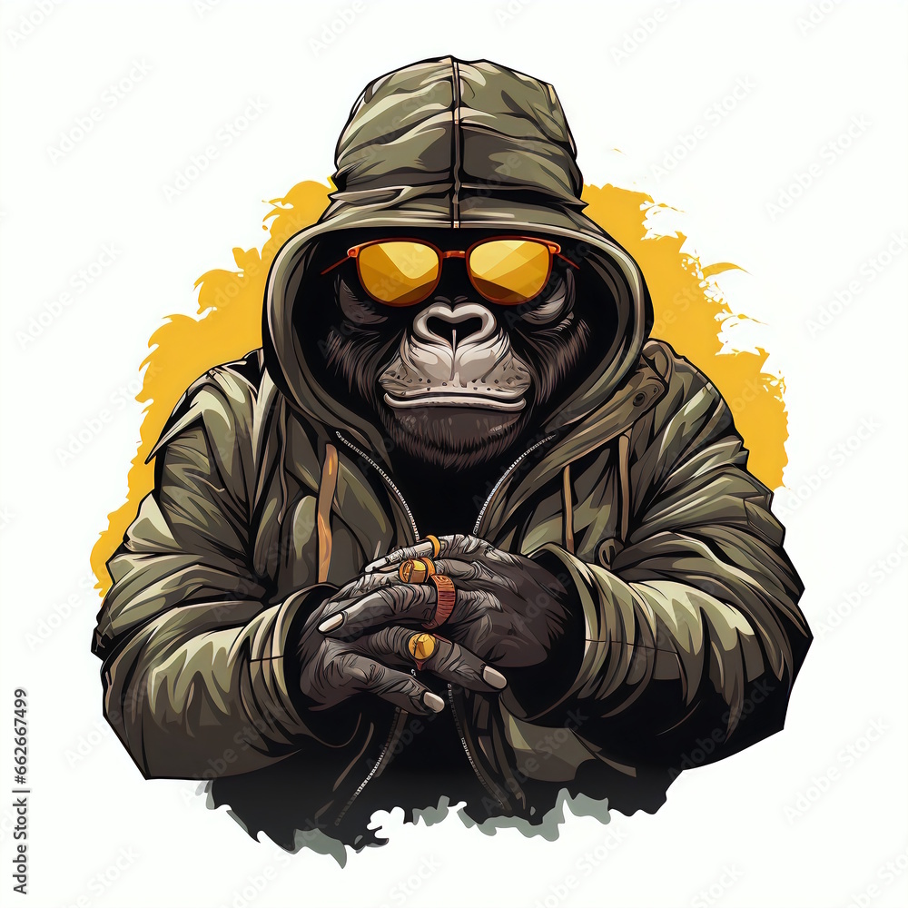 Hip Hop Lion Cartoon Vector Illustration Hip Hop Lion Cartoon Vector Illustration