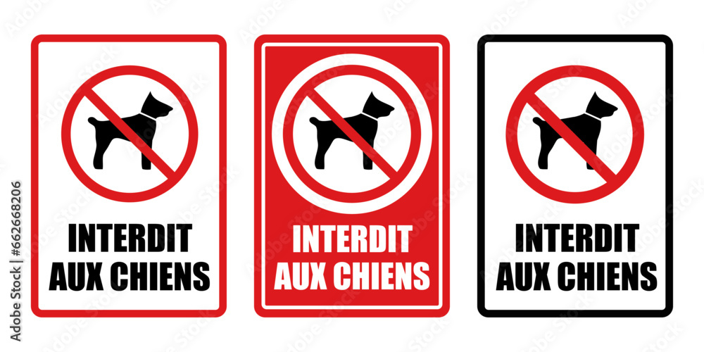 Panneau Interdiction Aux Chiens De Faire Caca Interdit aux chiens panneau interdiction fond rouge barré Stock Vector