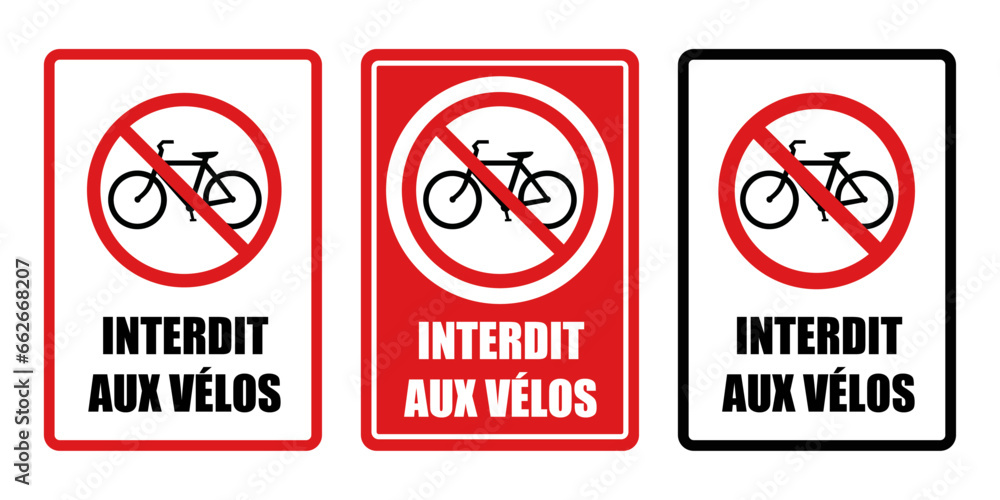 interdit aux vélos panneau interdiction fond rouge barré interdit aux vélos panneau interdiction fond rouge barré