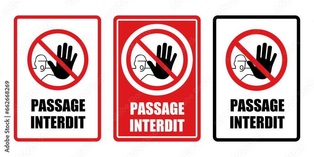 stop passage interdit panneau interdiction fond rouge barré stop passage interdit panneau interdiction fond rouge barré