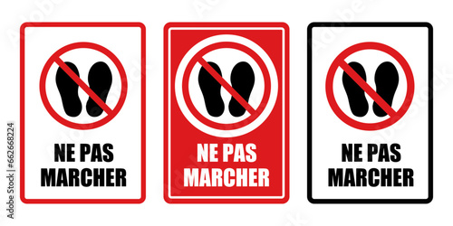 ne pas marcher pelouse interdit panneau interdiction fond rouge barré