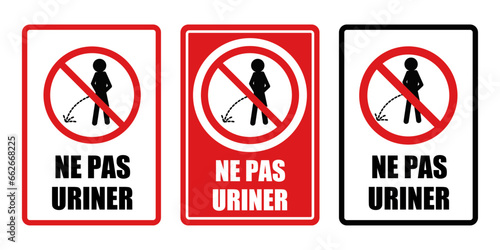 ne pas uriner interdit panneau interdiction fond rouge barré