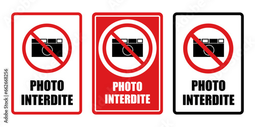 photo appareil interdit panneau interdiction fond rouge barré photo