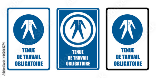 tenue de travail obligatoire equipement sécurité travail EPI icones rond bleu