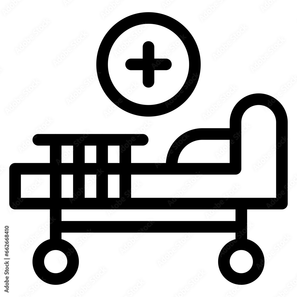 Vector Icon Stretcher, Bed, Hospital, Patient Bed, Medical Vector Icon Stretcher, Bed, Hospital, Patient Bed, Medical