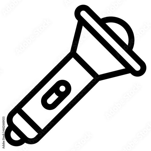 Vector Icon Flashlight, Lamp, Torch, Bright, Light