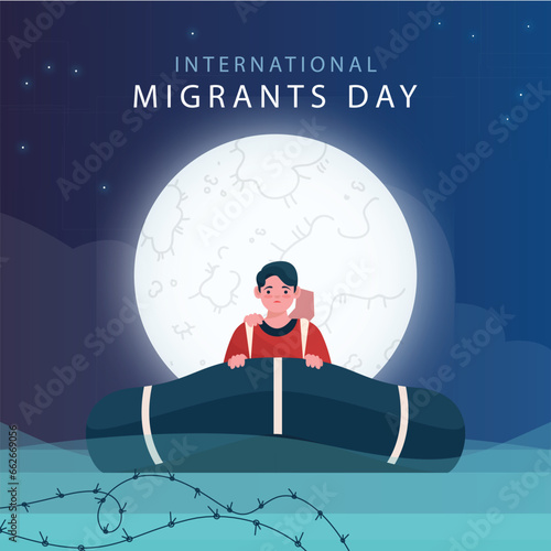 international Migrants Day, migration concept illustration, vector illustration
