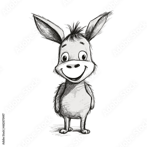 Donkey Jack hand-drawn illustration. Donkey Jack. Vector doodle style cartoon illustration. AI generative