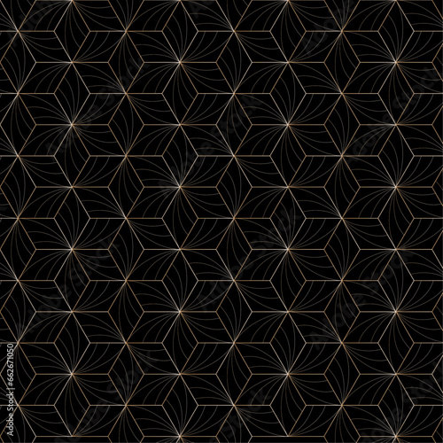 A luxurious seamless geometric line abstract gold design, perfect for Christmas backgrounds