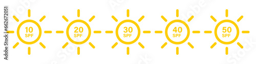 Spf sun icon set simple design photo