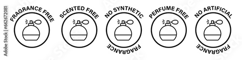Fragrance free icon symbol set