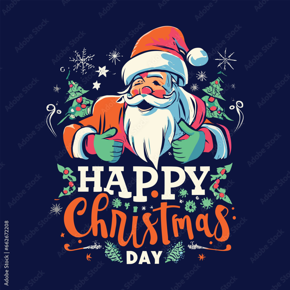 Happy Christmas Day, Typography t-shirt and gift item design. Happy Christmas Day, Typography t-shirt and gift item design.