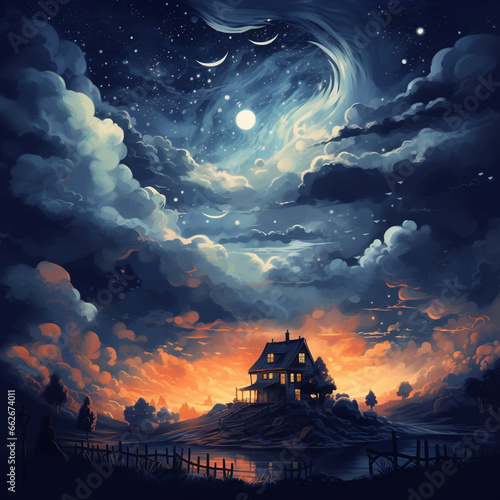 Sky at night ilustration