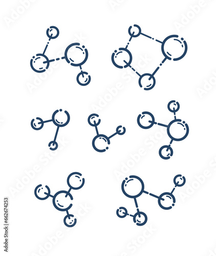 Molecule vector linear icon...