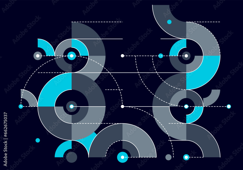 Abstract vector geometric background in tech mechanical engineering blueprint style over dark, digital system wallpaper, technology mechanism dynamic draw. Abstract vector geometric background in tech mechanical engineering blueprint style over dark, digital system wallpaper, technology mechanism dynamic draw.