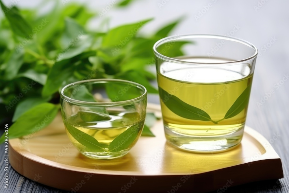 green tea for natural dental care, tea leaves close-up green tea for natural dental care, tea leaves close-up