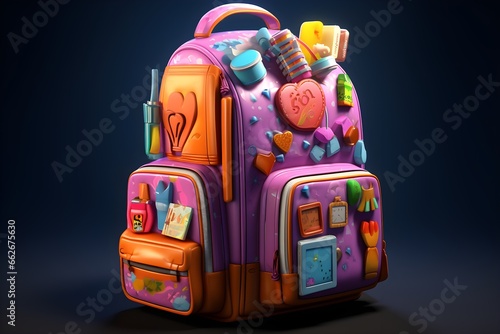 cute school bag illustration photo
