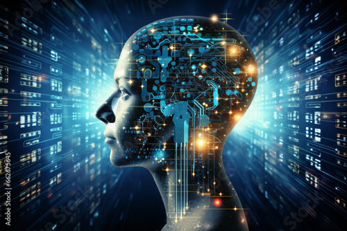 concept on the theme of artificial intelligence, AI