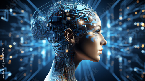 concept on the theme of artificial intelligence, AI