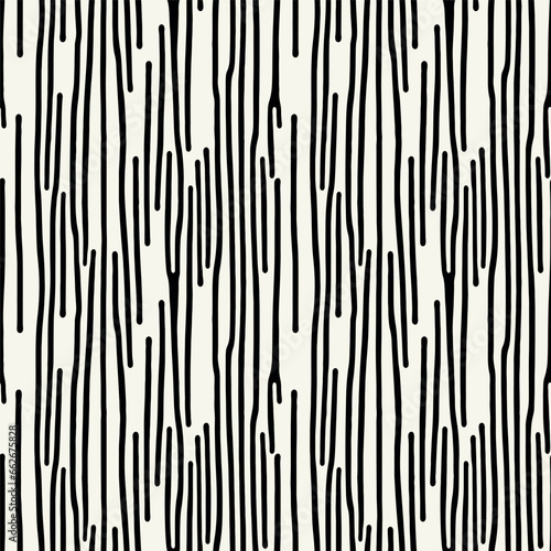 Seamless pattern with linear hand drawn line segments. Endless creative texture. Ripple linear background. Stylish hand made print. Can be used as swatch.