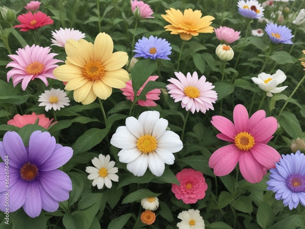 Lovely Flowers and leaves on white background AI Generated Lovely Flowers and leaves on white background AI Generated