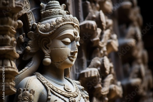 close-up of intricate stone sculptures