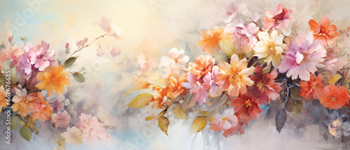 Flowers wallpaper floral art design background