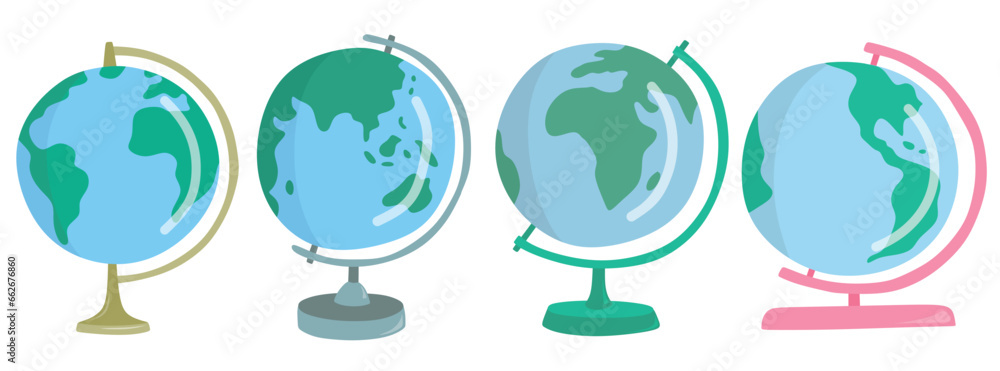 Cute globe model cartoon isolated on white background. Cute globe model cartoon isolated on white background.