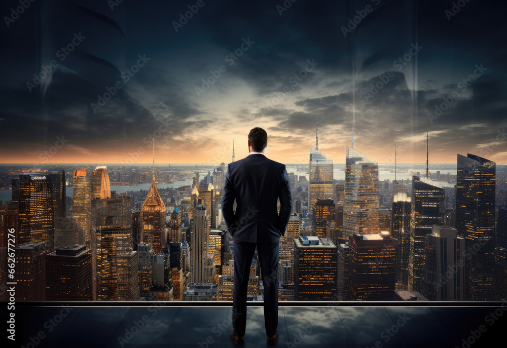 Businessman in suit standing in the city Businessman in suit standing in the city