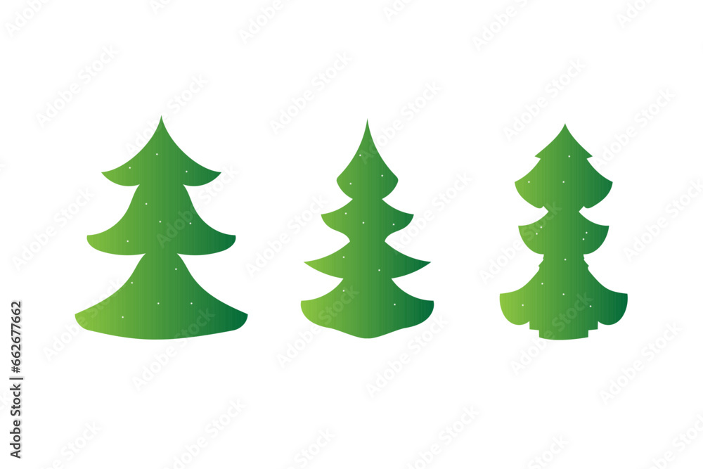Different shapes of spruce trees