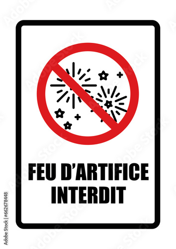 feu d'artifice interdit panneau interdiction fond rouge et noir