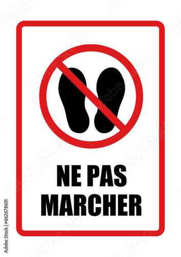 ne pas marcher pelouse interdit panneau interdiction fond rouge barré