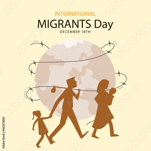 Free vector cartoon international migrants day illustration